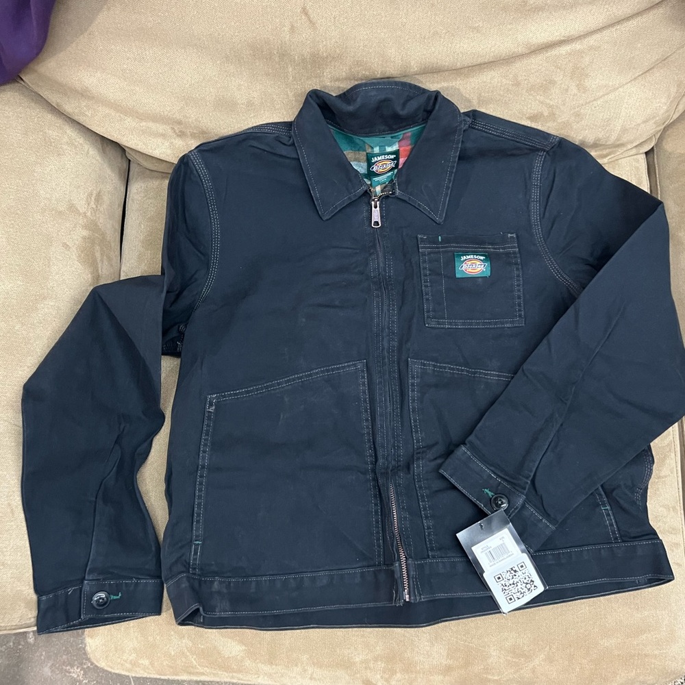 New with tags. Dickies x Jameson Black denim jacket size large.
